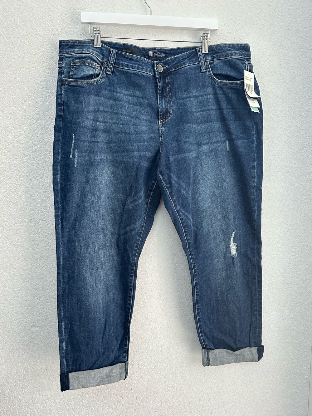 Kut From The Kloth Kate Distressed Boyfriend Jeans 18W Stitch Fix Blue Stretch
